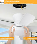 Hands installing Keep It Chill With This 25 Inch Small Ceiling Fan Packing A Bright Led Light And Hassle Free Remote.