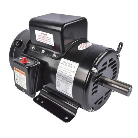 Top Notch 5 HP Single Phase Industrial Air Compressor Electric Motor At 1725 RPM With Heavy Duty Black Finish for stable use.