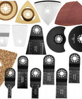Pro-Grade Oscillating Tool Accessory Kit 24-Piece Set With OIS Adapter, 9 HCS Blades, scrapers, discs, sandpapers