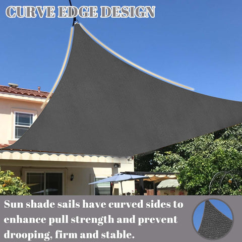 12x16Ft Rectangle Sun Shade Sail Canopy For Patio Backyard Garden Outdoor UV Block Shade Dark Grey against house