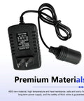 Boss Level Plug And Play Car AC To DC Power Converter 110 To 240V To 12V 24W Transformer Adapter with ABS casing and cord.