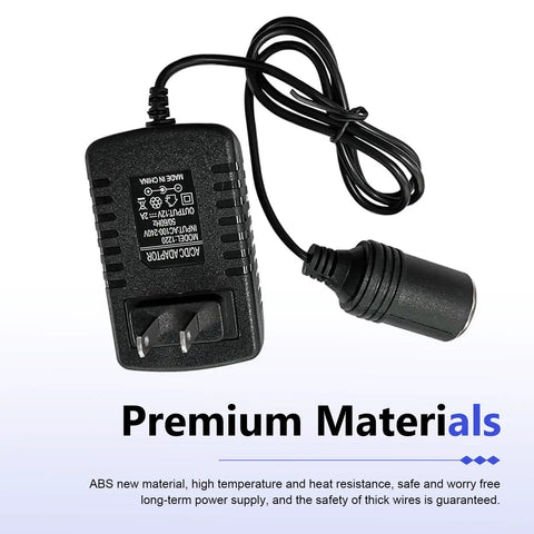 Boss Level Plug And Play Car AC To DC Power Converter 110 To 240V To 12V 24W Transformer Adapter with ABS casing and cord.