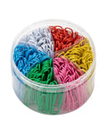 Two Inch Multicolor Paper Clips And Binder Clips 300 Pack For Office And School Rust Resistant And Durable Metal Clips in clear container