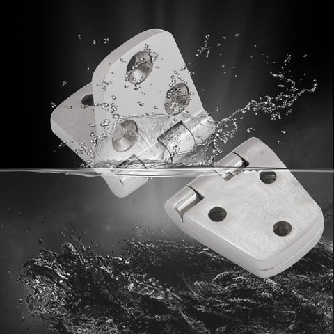 Laorde 316 stainless steel marine boat hatch hinge, angled front view, 3x1.5 in, heavy-duty, 4-pack with screws