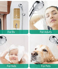 High Pressure RV Shower Head With Handy Detachable Hose And On Off Stop Button, Three Modes, Water Saving Efficiency