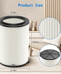 2 Pack VF4000 Replacement Filter for Wet Dry Vacs 5 to 20 Gallons Fits RIDGID Husky and Craftsman dimensions view