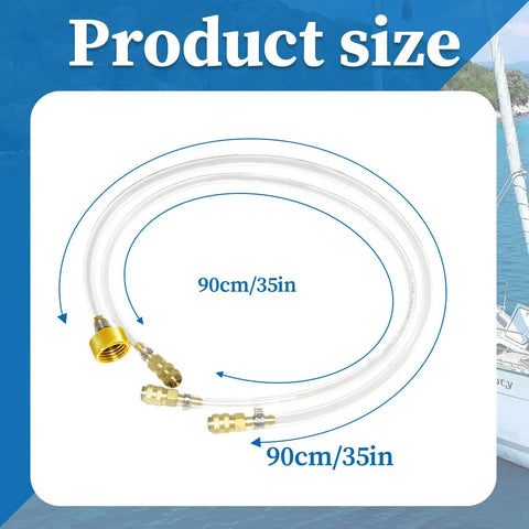 Sea Star Hydraulic Steering Bleed Kit For Boat Maintenance With PU Hose And Copper Fittings, coiled 90cm hose size