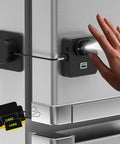 Hand using Palm Vein Fridge Lock With App Control, Smart Biometric Refrigerator Lock That Works With Wet Hands, Unlocks In 0.3 Seconds