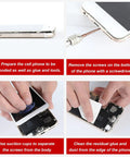 Steps showing how to repair a phone using Ultra Strong T7000 Phone Repair Glue For Screen And Frame Repair Multipurpose Adhesive