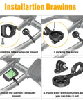 Installation drawings for All In One Bike Computer Mount With GoPro Adapter For Edge Series And Other GPS Units