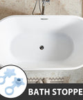 2pcs Silicone Star Bathtub Stopper for Bath Drain, Flat Cover sitting in a white bathtub, demonstrating easy use.
