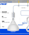 Next Level Heavy Duty Hanging Grow Light Bulbs For Indoor Plants 25W Full Spectrum power cord setup including timer and lamp holder.