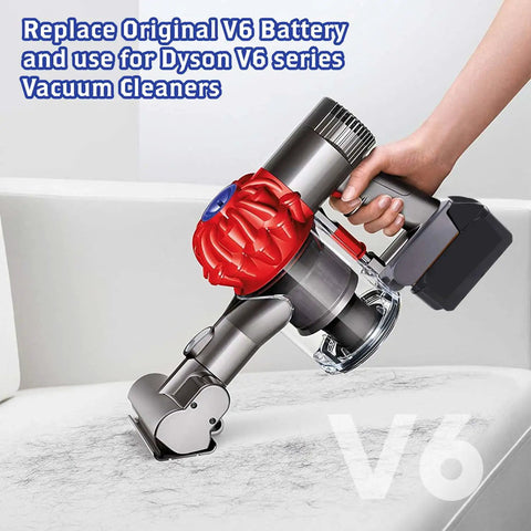 Person using V6 Dyson Battery Adapter For Milwaukee 18V Battery M18 To Dyson V6 Converter on vacuum cleaner