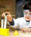 Child using Interlocking Four-Way Test Tube Rack Set, 8 Pack Budget-Friendly Color-Coded Holders for 0.5ml to 50ml tubes.