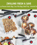 Fresh And Save 10 Piece Vacuum Sealer Bags Set For Sous Vide Meal Prep And Freezer Storage Assorted Sizes Keeps Food Fresh