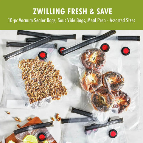 Fresh And Save 10 Piece Vacuum Sealer Bags Set For Sous Vide Meal Prep And Freezer Storage Assorted Sizes Keeps Food Fresh
