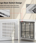 Solid Build Aluminum Louvered Access Panel Door With Built In Filter Grid And No Sweat Hinge Setup For Crisp Drywall Flush And Sweet Breeze Flow Measuring Eighteen By Twenty Four Inches with hinge design.
