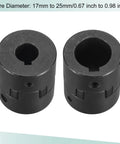 Flexible Coupling Shaft 17mm to 25mm Bore, 51mm Long by 44mm Outer Diameter, 45 Steel Motor Coupler Joint for Servo, Stepper and Encoder