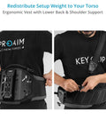 G Axis 10K Stabilizer Arm Vest System For Handheld Cameras And Gimbals ergonomic vest shown on model with padded support