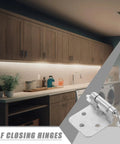 16 Piece Brushed Nickel Soft Closing Cabinet Hinges Damper 1.4mm Spring Hardware Set on kitchen cabinet installation