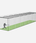 Two Piece Baseball Batting Cage Net Set With Pro Grade, Heavy Duty HDPP Netting For High Velocity Practice, Fully Enclosed, side view.