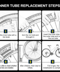 Step-by-step guide to replacing Two Pack Fat Bike Inner Tube 20 By 4.0 Inch With 32mm Schrader Valve for installation clarity.