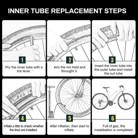 Step-by-step guide to replacing Two Pack Fat Bike Inner Tube 20 By 4.0 Inch With 32mm Schrader Valve for installation clarity.