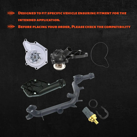 Top Shelf Cooling System Kit With Heavy Duty Water Pump Seals And Precision Thermostat For Audi A4 A5 Quattro Q5 V6 parts set