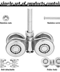 8 Pack Wheel Trolley Barn Door Rollers for One and Three Quarter Inch Wide Tracks and Two and Quarter Inch or Taller Rails