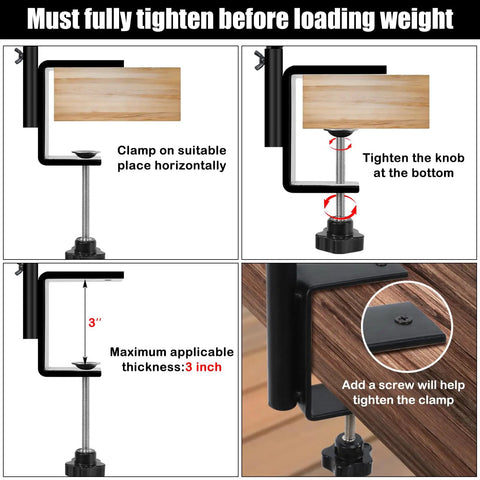 Installation guide for Heavy Duty 14 Inch Deck Hooks 2 Pack Bird Feeder Hangers For Rails Fits 1 To 3 Inch Thick Decks