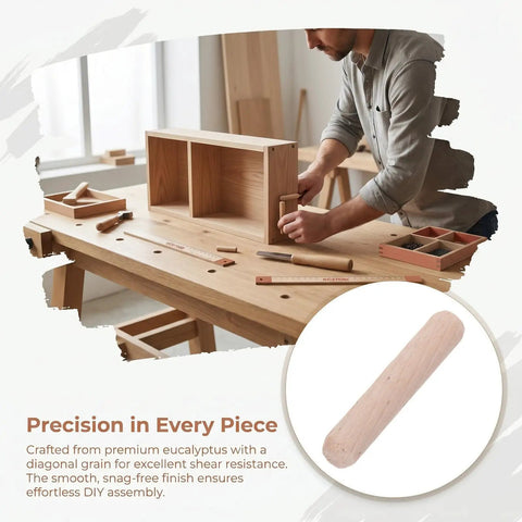 Craftsman using 100 Piece Wood Dowels 6x30mm Fluted Dowel Pins With Beveled Ends Sanded Smooth and Splinter Free for assembly