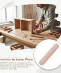 Woodworker uses Fluted Wooden Dowel Pins Set Natural Hardwood Dowels One Quarter Inch By One And One Fifth Inch Beveled Ends
