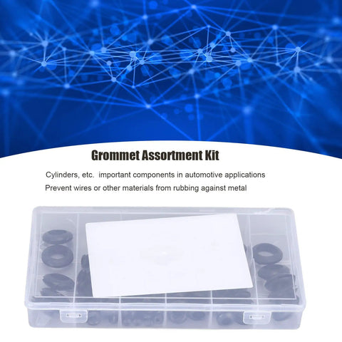 180 Piece Rubber Grommet Kit Durable Rubber Hole Plugs For Wiring And Plumbing Projects Ideal For Home Automotive And DIY Use With Assorted Sizes And UV Ozone Resistant Seals, plastic case