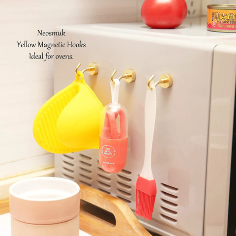 Crazy Strong Magnetic Hooks Pack Of 6 Heavy Duty NdFeB Magnets With Hooks For Refrigerator Cabinets Grills And Outdoor Gear Golden Finish Perfect For Home Organization Dorm Rooms Office Spaces Kitchen And Garage Or RV Use, holding kitchen utensils