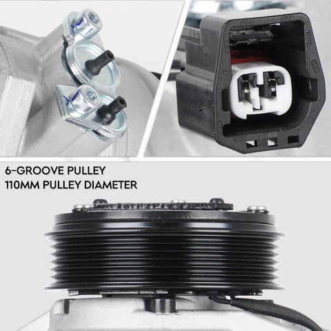 New Ac Air Compressor With Clutch Fits Buick Enclave Chevy Traverse Gmc Acadia Saturn Outlook 3.6L with 6-groove pulley design.