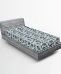 Fitted Sheet Twin Size With All Around Elastic Deep Pocket 75 X 39 Inches 100 Percent Brushed Microfiber In Sea Blue And Pale Grey
