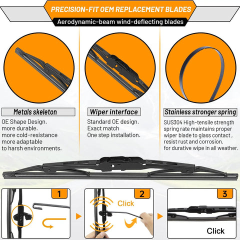 Top Shelf Rear Windshield Wiper Blade Compatible With Gmc Terrain And Chevy Equinox 2010 To 2017 displaying features, installation guide, and material details.