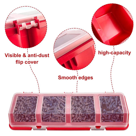 6 Pack Screw Organizer Storage Bins With Lids, Stackable Plastic Hardware Box For Garage Nails Bolts And Craft Tools