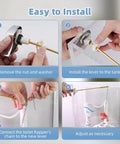 Steps to install Toilet Flush Handle Replacement Chrome With Side Mount Lever Compatible With TOTOTHU004CP