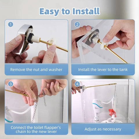 Steps to install Toilet Flush Handle Replacement Chrome With Side Mount Lever Compatible With TOTOTHU004CP