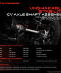 Pair Of Front CV Axle Shaft Assemblies For Honda Civic 1992 2000 And Civic Del Sol 1993 1997 And Acura EL 1997 2000 Driver And Passenger Side Easy Install For ABS Or Non ABS Vehicles Durable Replacement installed view showing axle connection