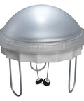 Solar Water Wiggler Bird Bath Scene 8WW 5 Inch Gray Sun Powered Automatic Water Movement with dome design and metal legs.