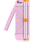 Pink A5 Paper Cutter Guillotine with side ruler for scrapbooking, cuts A3 A4 A5 papers, photos, laminated materials, replaceable blade