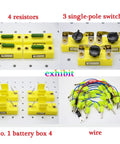 Kid Friendly Circuit Lab Kit For Young Learners, Plug-and-Play Breadboard With Power Supply, Resistors And LEDs, STEM Electronics DIY Projects For Home Classroom And Hands-On Physics, 36 x 24 cm