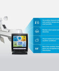 All In One Indoor Outdoor Wireless Weather Station With Temperature And Humidity, Wind Speed And Direction, Rainfall, Digital Display, 55 Data Points Including Dew Point, Heat Index, Feels Like And Pressure Trends displayed