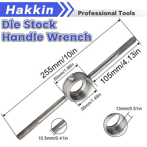 M14x1.5 Metric Tap And Die Set With 38mm Round Die Stock Handle Wrench dimensions diagram