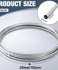 Two-pack 304 stainless steel tubing coil, 1/4 in nominal, 25 ft per coil, 6.4 mm outer diameter, front view