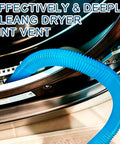 All Purpose Dryer Vent Cleaning Kit With Vacuum Hose Attachment For Most Vacuums in use inside a dryer.