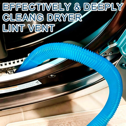 All Purpose Dryer Vent Cleaning Kit With Vacuum Hose Attachment For Most Vacuums in use inside a dryer.