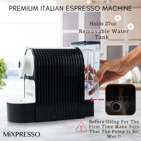 Compact 1400W Single-Serve Espresso Machine With 19-Bar Pump And 27oz Water Tank, side view